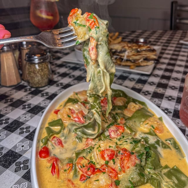 Spinach Pappardelle Pasta.