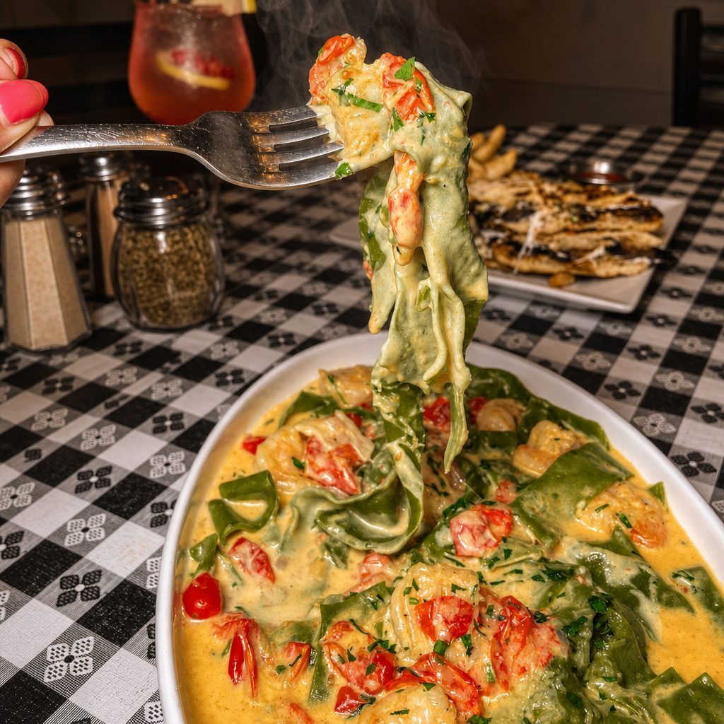 Spinach Pappardelle Pasta.