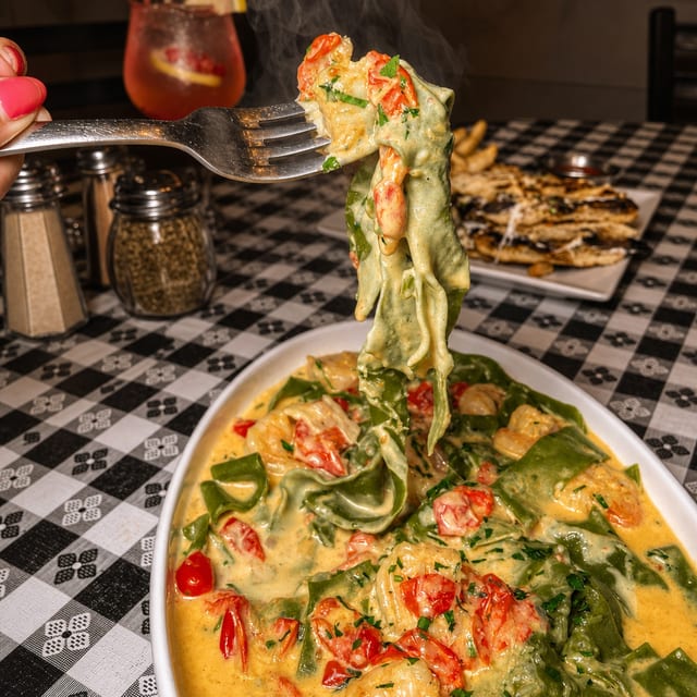 Spinach Pappardelle Pasta.